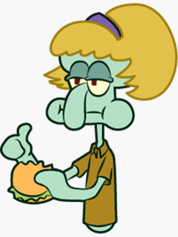 SpongeBob Squidward Wig Sticker