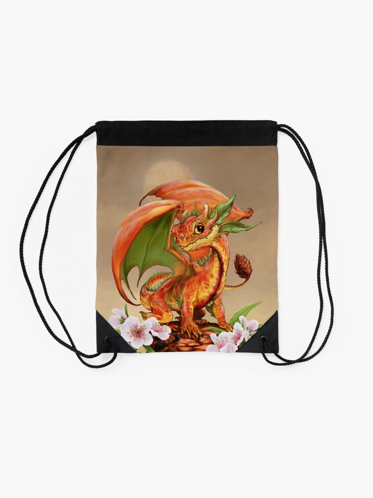 Alternate view of Peach Dragon Drawstring Bag