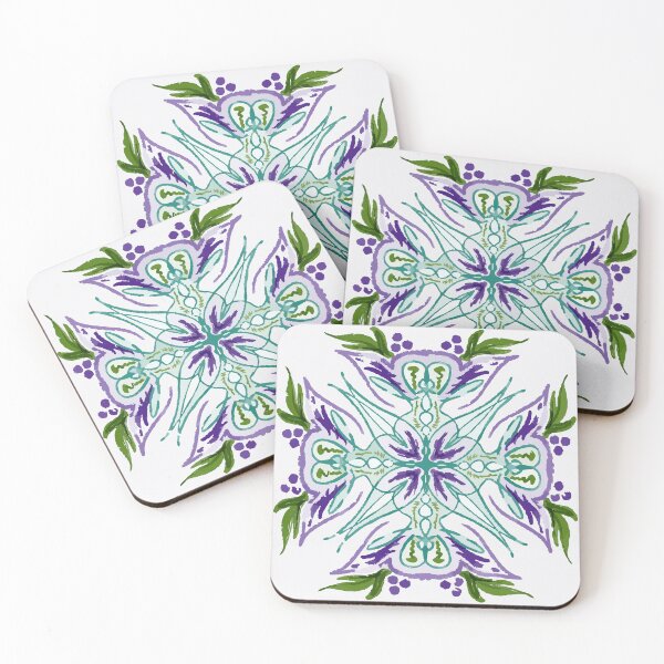Item preview, Grape Vine Traditional Cottage Quilt Style Design Green Purple Violet designed and sold by ArticLotusShop.