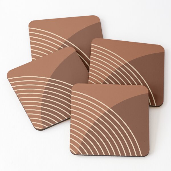 Item preview, Abstract Geometric Rainbow 4 in Terracotta and Brown Beige designed and sold by nineFlorals.