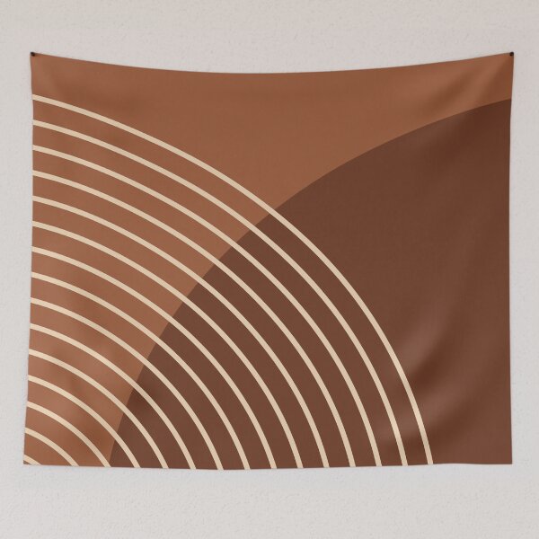 Item preview, Abstract Geometric Rainbow 4 in Terracotta and Brown Beige designed and sold by nineFlorals.