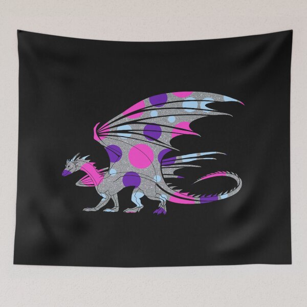 Item preview, Dragon Silhouette Filled with Purple, Pink, and Blue Circles  designed and sold by AliCatOriginals.