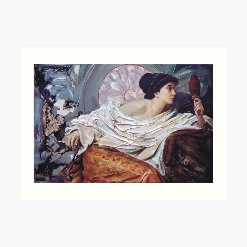 The Mirror (after Frank Dicksee) Art Print