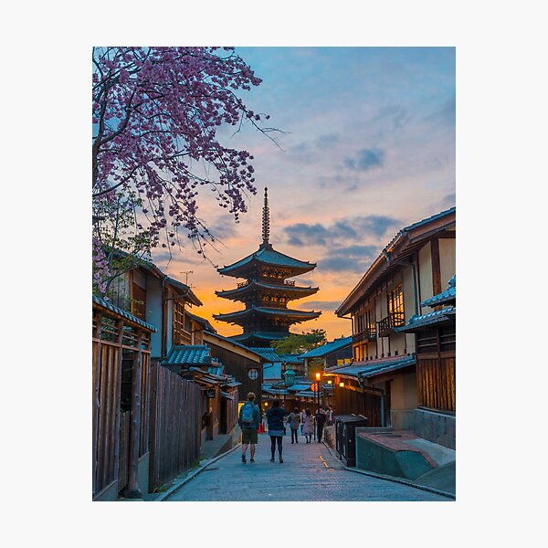 Kyoto Temple Sunset Photographic Print