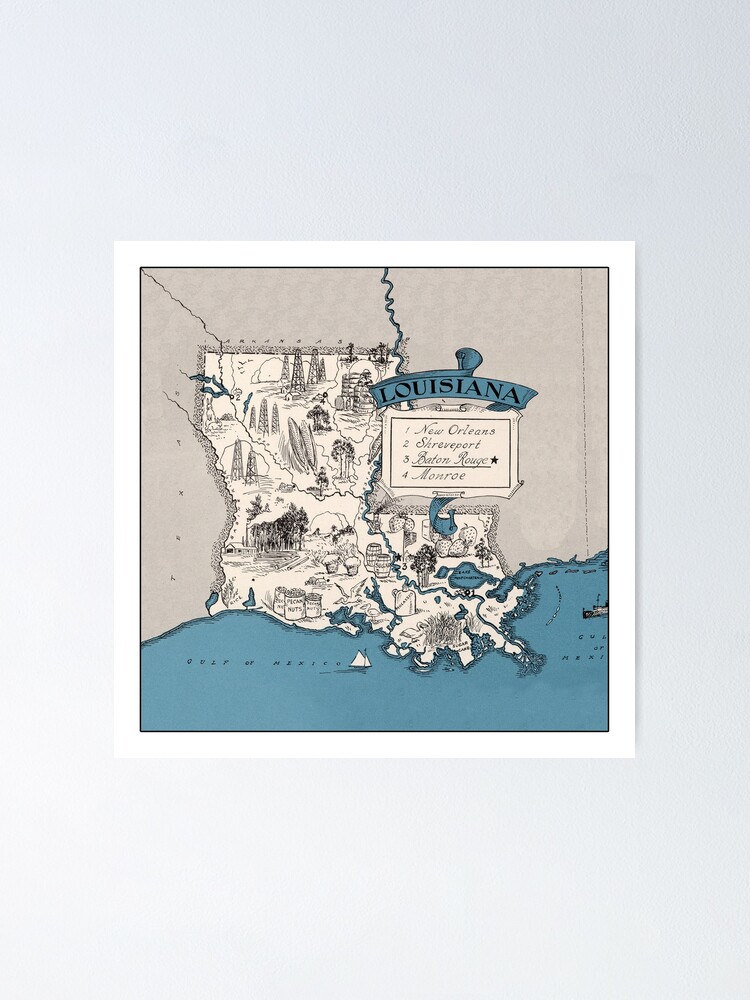 vintage louisiana map