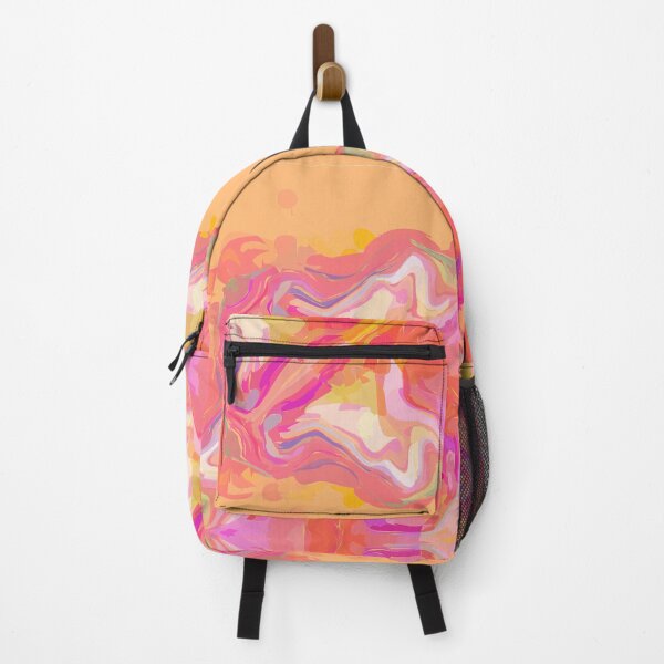 Item preview, Painterly Square Panel Pattern Orange Red Pink Fuschia, Pastel, Marbled designed and sold by ArticLotusShop.