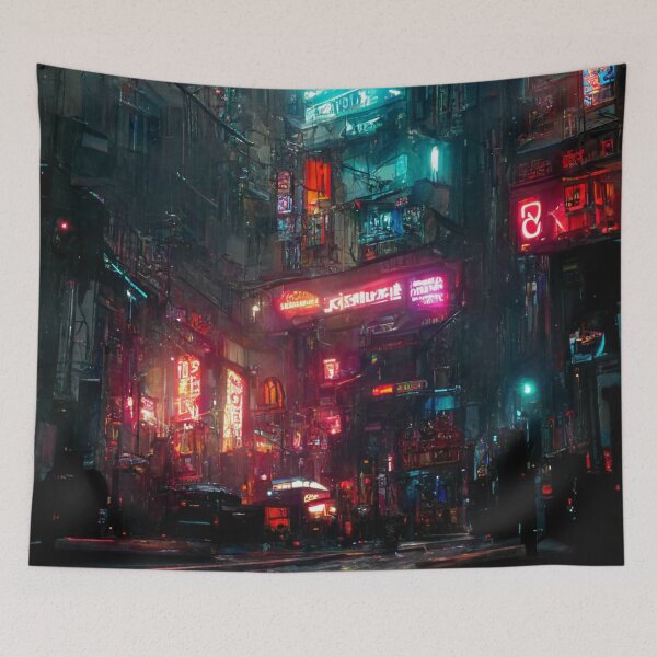 Item preview, Futuristic cyber street designed and sold by Riverside-Moon.