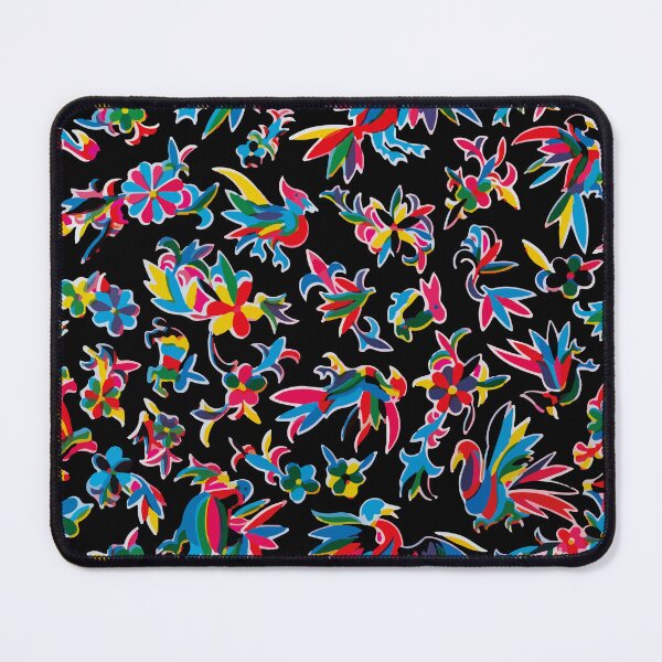 Item preview, Authentic mexican oilcloth black rosa mexicano otomí tablecloth textil designed and sold by T-Mex.