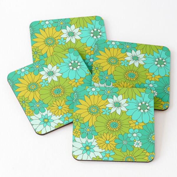 Item preview, Retro Daisy Floral - Lime designed and sold by latheandquill.