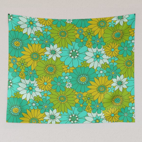 Item preview, Retro Daisy Floral - Lime designed and sold by latheandquill.