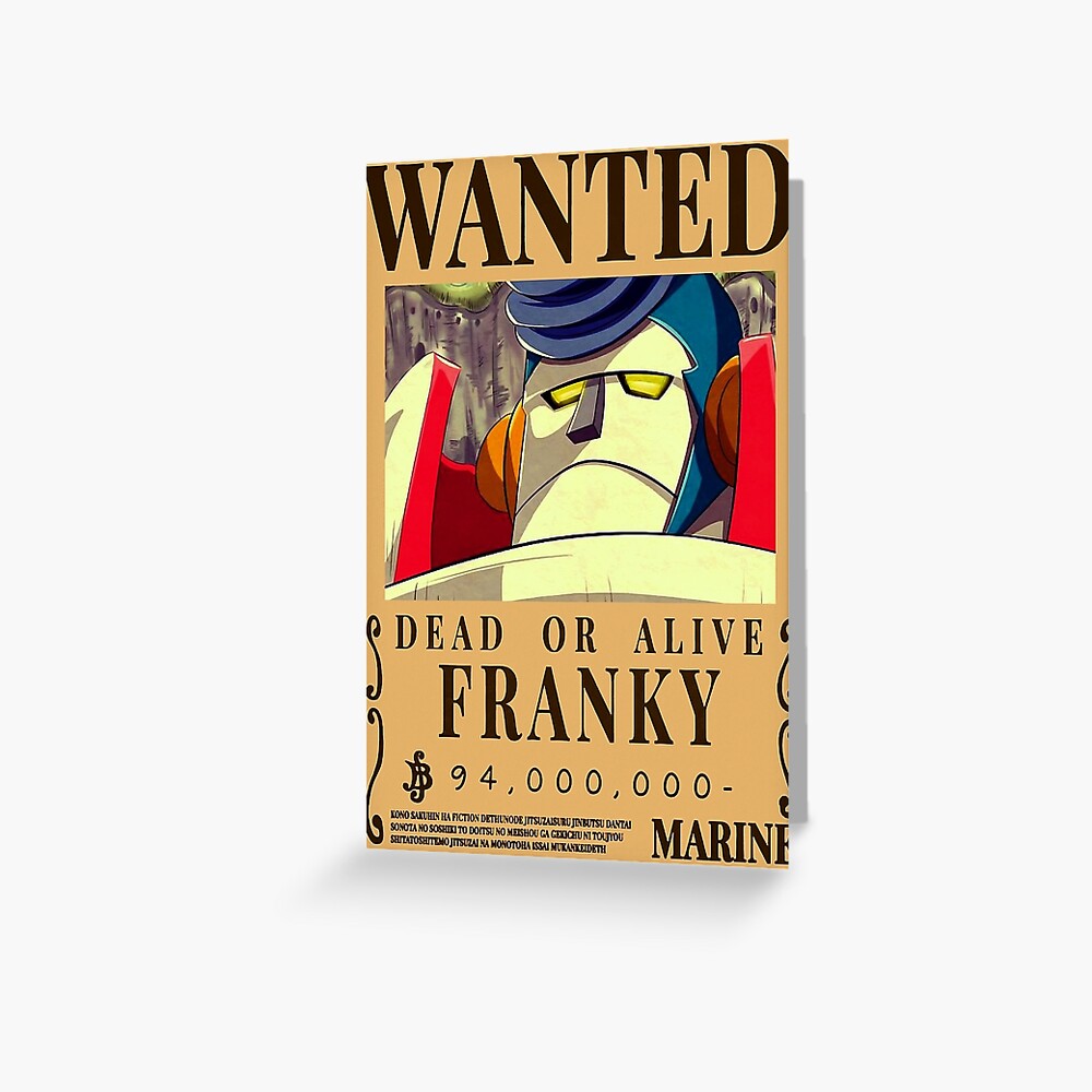 one-piece-wanted-poster-bounty-franky-greeting-card-for-sale-by