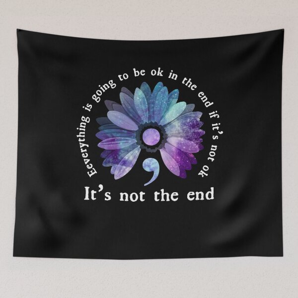 Item preview, Everything is going to be ok in the end if it's not ok depression positive motivational cute funny designed and sold by elizabethdawnn.