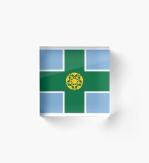 Flag of Derbyshire, UK Acrylic Block