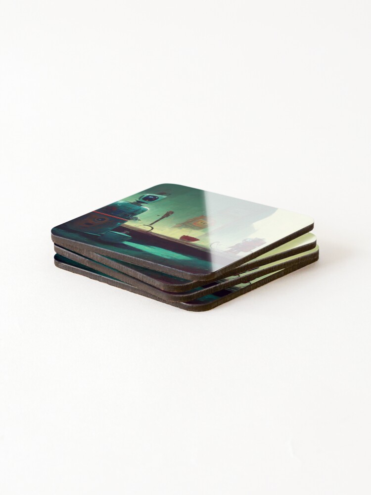 Thumbnail 4 of 5, Coasters (Set of 4), The Routine designed and sold by mikelovesrobots.