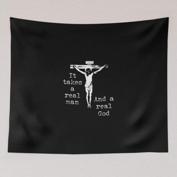 Item preview, It takes a real man Jesus crucified T-Shirt designed and sold by GeorgeneCindy.