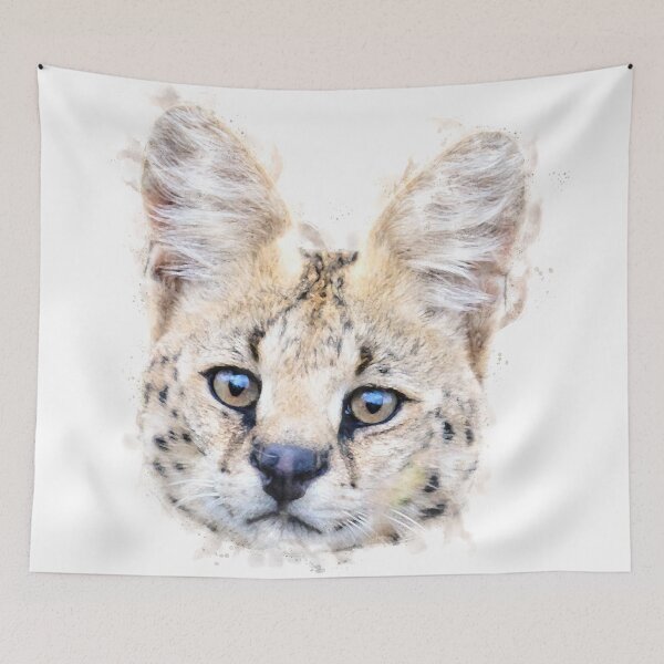 Item preview, Serval Watercolour Artwork designed and sold by Typeglyphs.