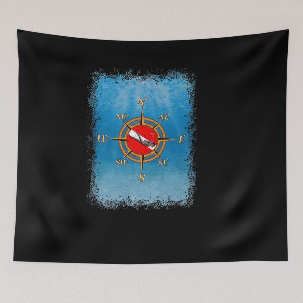 Item preview, SCUBA DIVE DIVER COMPASS DIVE FLAG designed and sold by sobriowslen.