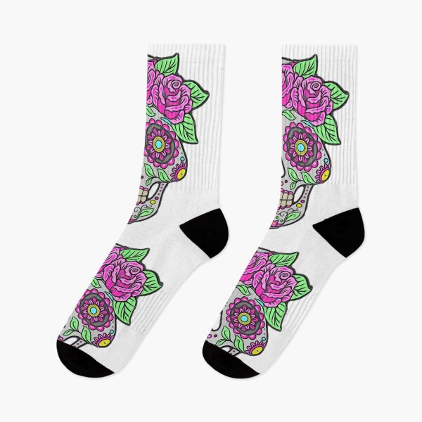 Item preview, Sugar skull sketch digital art roses designed and sold by eNVy Co.