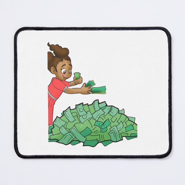 Item preview, Black Girl Boss - Little Girl Mia Counting Money over Bright Yellow Background designed and sold by BerniceMatildaz.