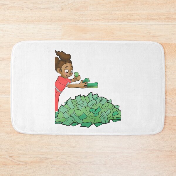 Item preview, Black Girl Boss - Little Girl Mia Counting Money over Bright Yellow Background     designed and sold by BerniceMatildaz.