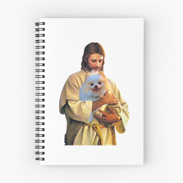 Item preview, Jesus Holding a Cute Pomeranian Dog designed and sold by ASamArt.