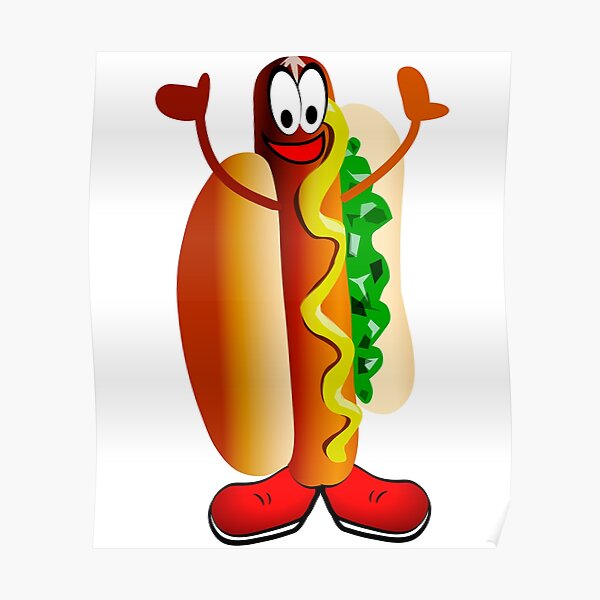 Party Dancing Hot Dog Poster