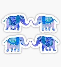 HAPPY ELEPHANTS - WATERCOLOR BLUE PALETTE Sticker
