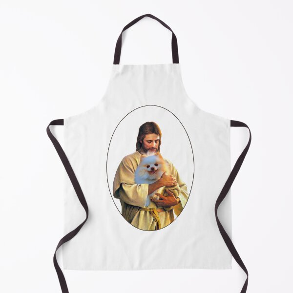 Item preview, Jesus Holding a Cute Pomeranian Dog designed and sold by ASamArt.