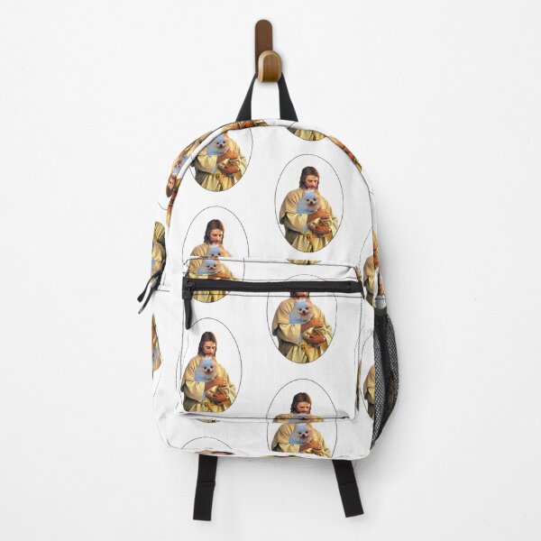 Item preview, Jesus Holding a Cute Pomeranian Dog designed and sold by ASamArt.