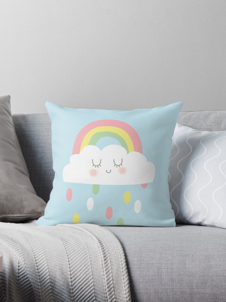 Tri-color Cloud Small Lumbar Pillow