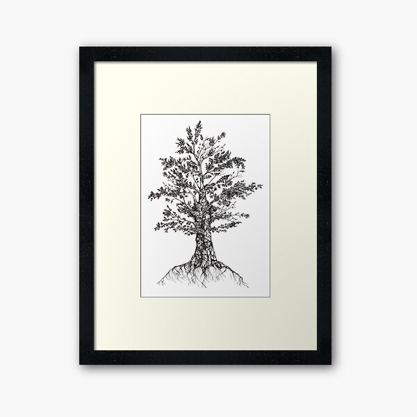 Tree sketch Framed Art Print