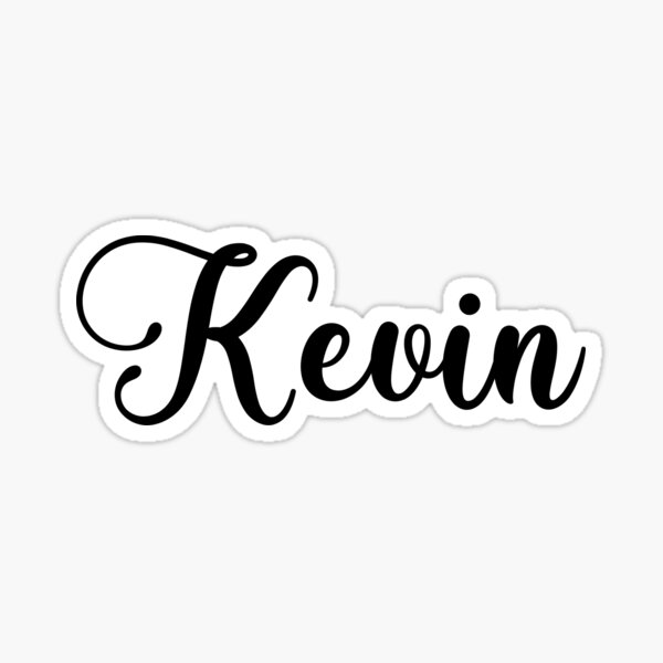 kevin-name-handwritten-calligraphy-sticker-for-sale-by-yelenastore