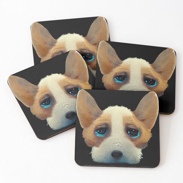 Item preview, Gfab Bfab Sad Corgi Face with Jewelry Design/Art designed and sold by Surrealtrends.