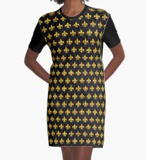 ROYAL1 SCHWARZER MARMOR UND GELBER MARMOR (R) T-Shirt Kleid