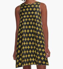 ROYAL1 SCHWARZER MARMOR UND GELBER MARMOR (R) A-Linien Kleid