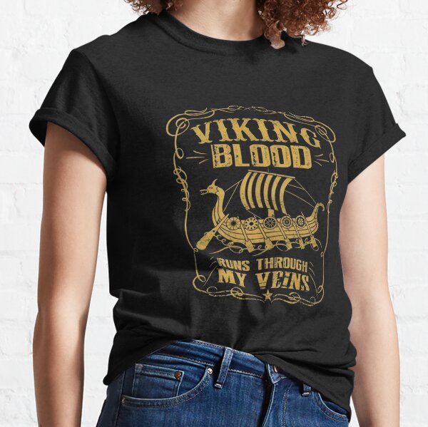 : Viking Blood Runs Through My Veins Mens Odin Thor Valkyrie  Valhalla Heritage T-Shirt T-Shirt : Clothing, Shoes & Jewelry