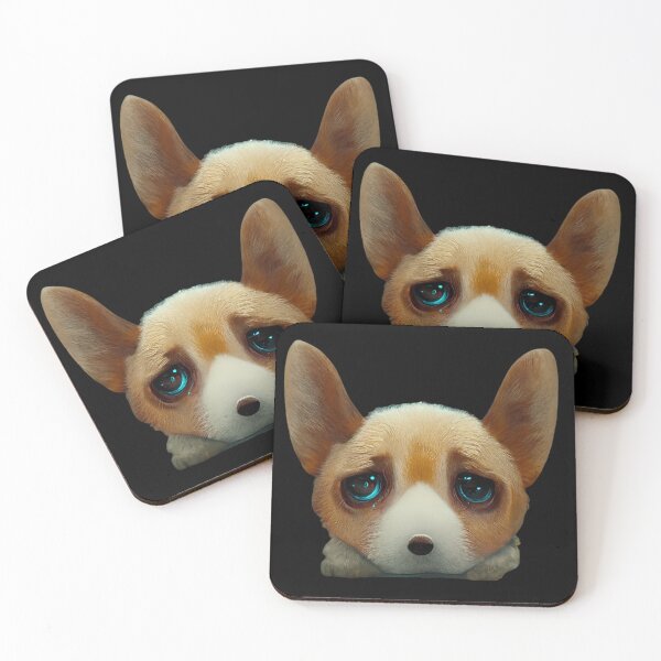 Item preview, Bfab Gfab Sad Corgi Face with Jewelry Design/Art designed and sold by Surrealtrends.
