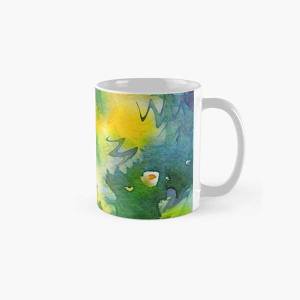 Welcome Spring Abstract Floral Digital Watercolor Painting 3 Classic Mug