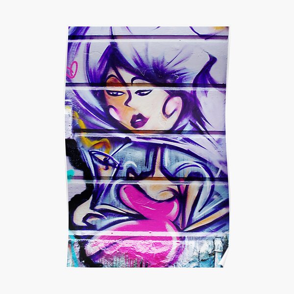 Street Art - Lady in Pink Poster