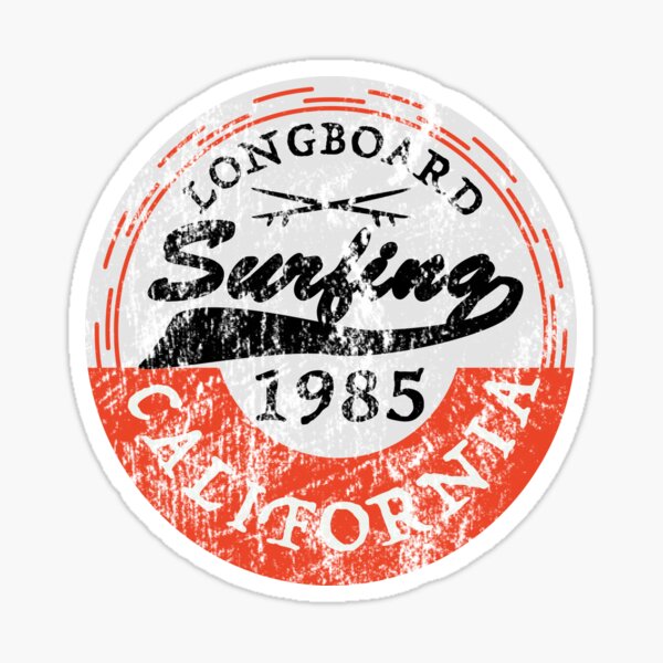 Vintage Surf Sticker Longboard Surfing California Pegatina