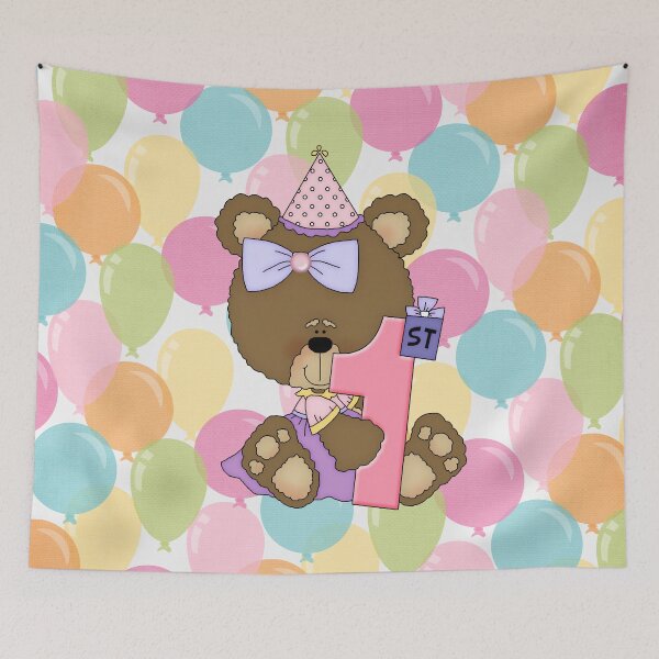 Item preview, Birthday Girl Bear 1 Years Old  designed and sold by purplesensation.