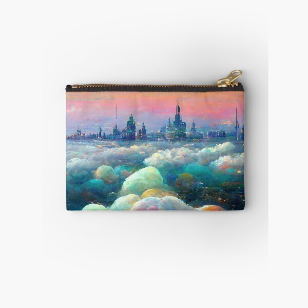 Item preview, City in Cotton Candy Clouds Abstract AI Generated Art designed and sold by MeAI-Art.