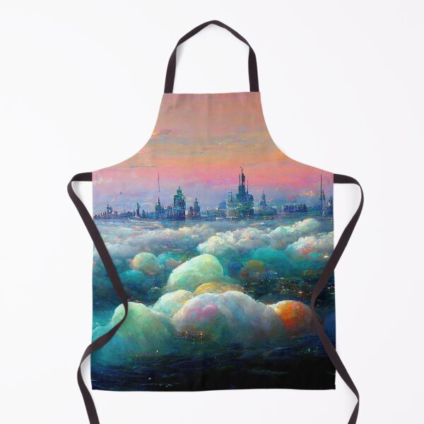 Item preview, City in Cotton Candy Clouds Abstract AI Generated Art designed and sold by MeAI-Art.