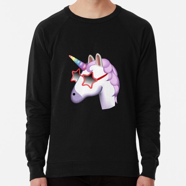 Unicorn Startstruck Emoji Lightweight Sweatshirt