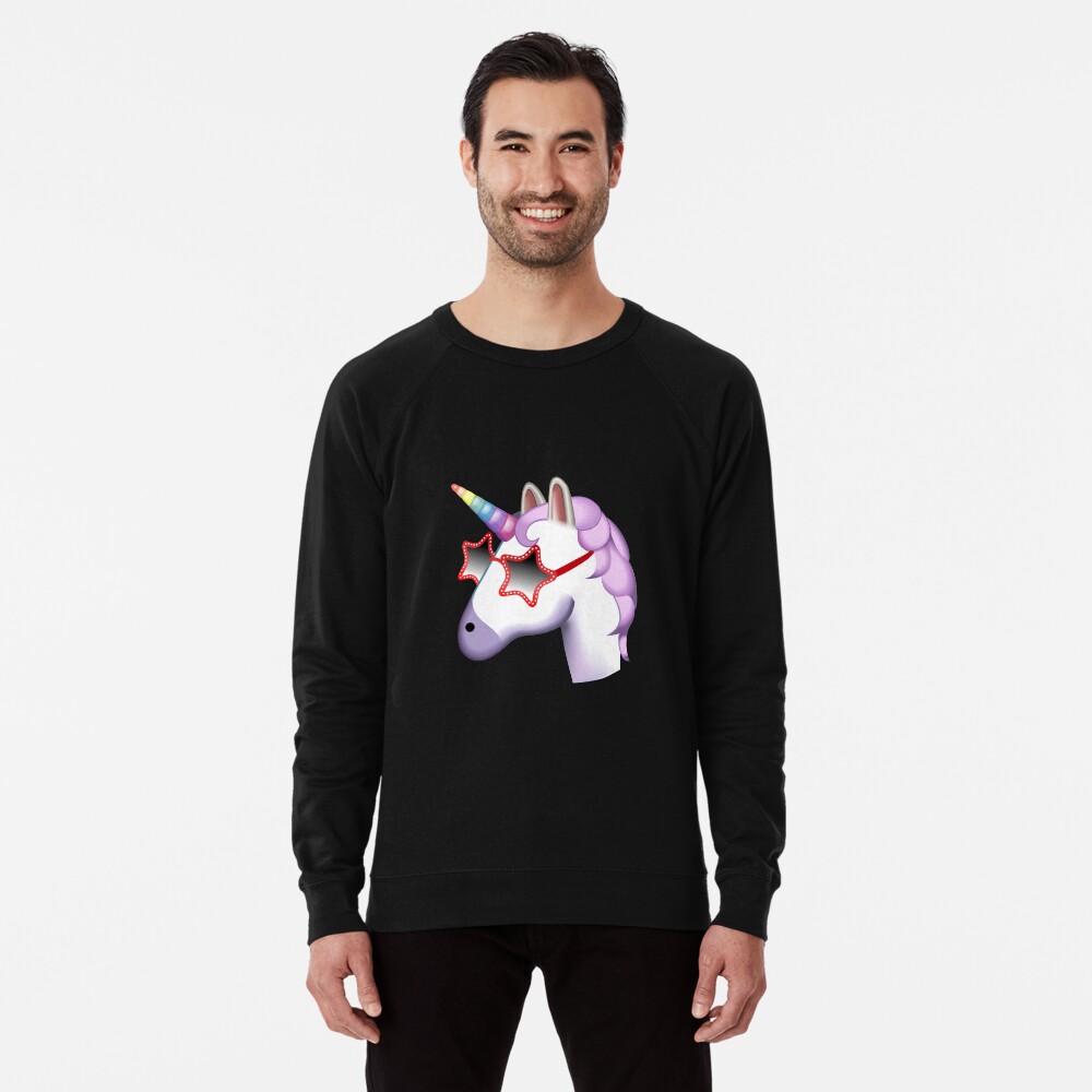 Unicorn Startstruck Emoji Lightweight Sweatshirt