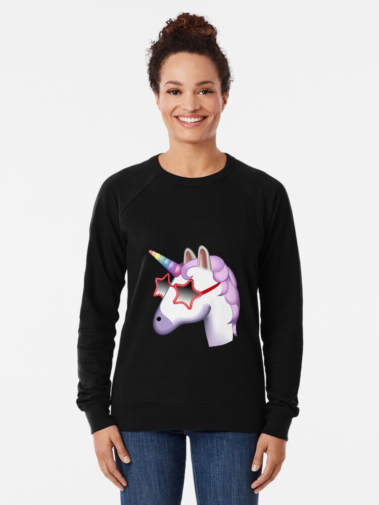 Alternate view of Unicorn Startstruck Emoji Lightweight Sweatshirt