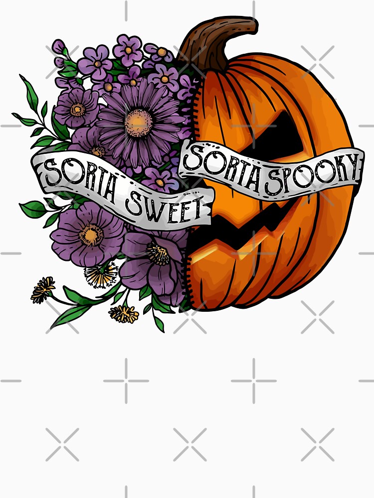 "Sorta Sweet Sorta Spooky, Vintage Halloween, Flower Pumpkin" Tshirt