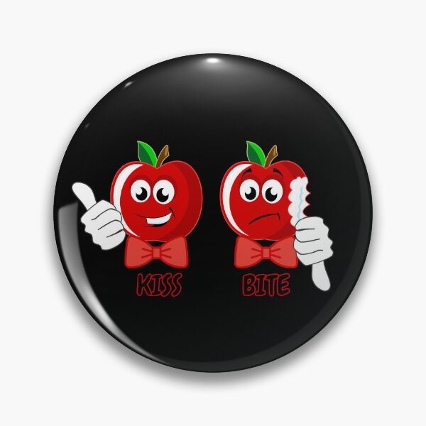 Item preview, Red apple funny cartoon kiss bite designed and sold by Pride-Casuals.