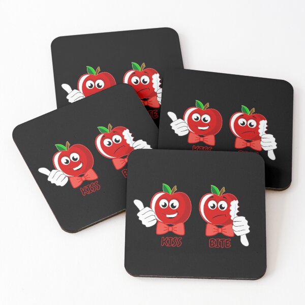 Item preview, Red apple funny cartoon kiss bite designed and sold by Pride-Casuals.