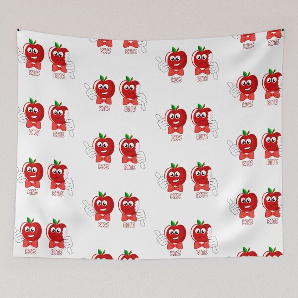 Item preview, Red apple funny cartoon kiss bite designed and sold by Pride-Casuals.